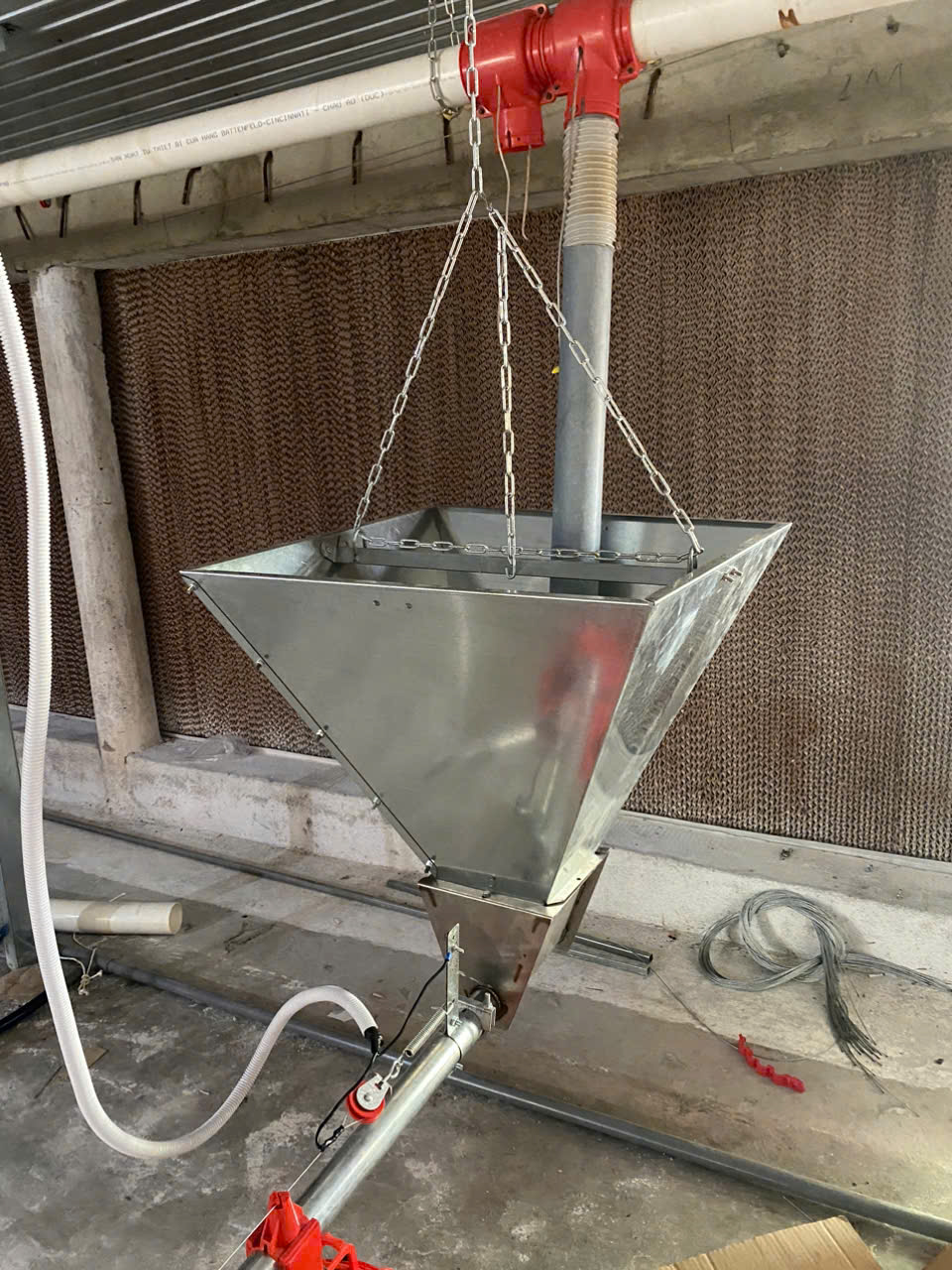 HOPPER ĂN PHỤ – GIẢI PHÁP CUNG CẤP THỨC ĂN TỰ ĐỘNG HIỆU QUẢ CHO TRẠI GÀ  CÔNG NGHIỆP