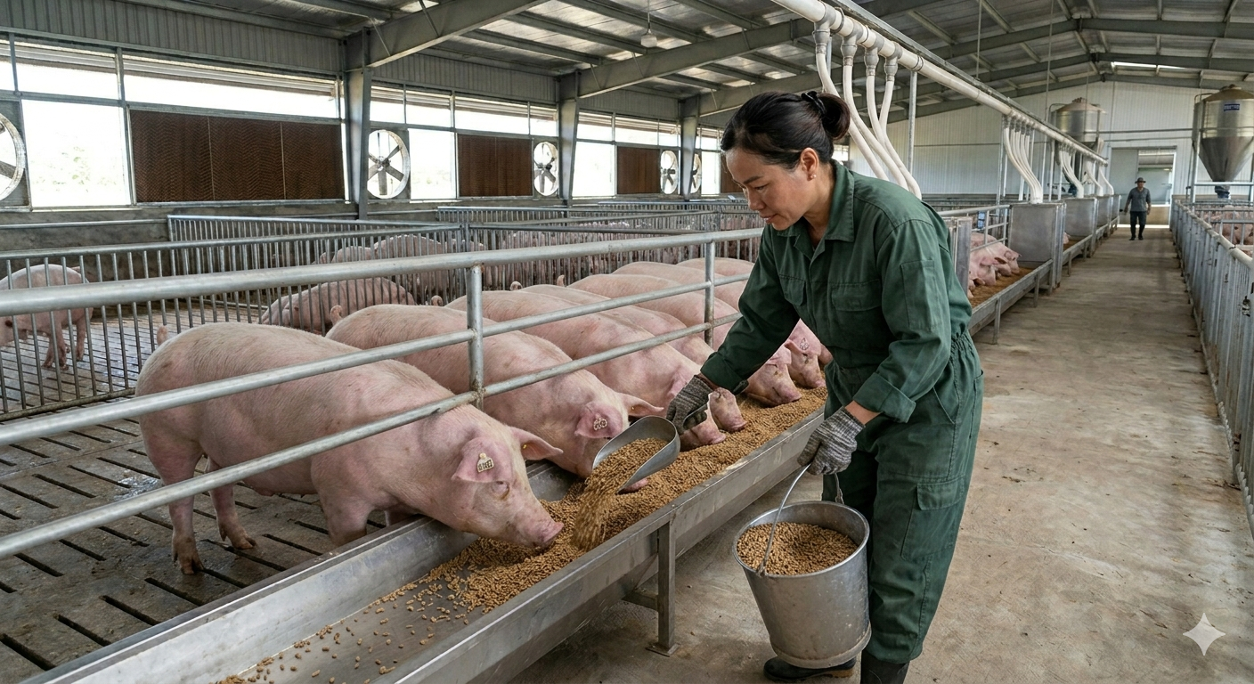 Khẩu Phần Ăn Của Heo Thịt: Bí Quyết Tối Ưu Tăng Trọng Và Nâng Cao Hiệu Quả Chăn Nuôi
